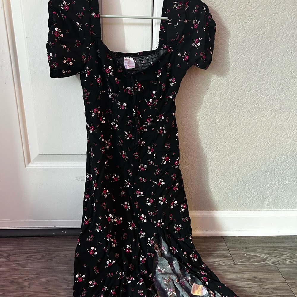 Floral Black Dress